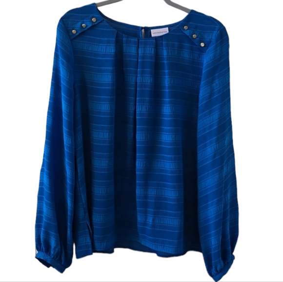 LIZ CLAIBORNE WOMEN'S BEAUTIFUL BLUE LONG SLEEVE TOP SIZE MEDIUM - Picture 2 of 16